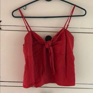 Brandy Melville Red Tie Front Tank and stickers